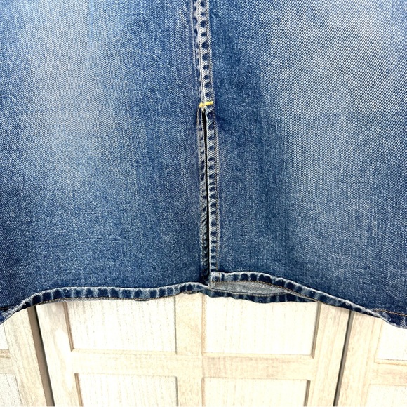 Vintage US POLO ASSN Jean Long Maxi Skirt Womens 7/8 Y2K 90’s Denim Front Slit - Picture 5 of 11